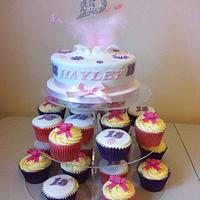 Pretty cupcakes & matching top cake