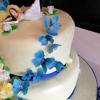 Something Blue Wedding Cake