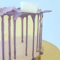 Purple dripping cake