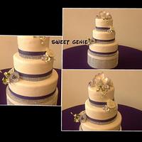 Three Tier wedding cake with bling. 