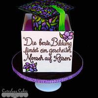 Stained Glass Graduation Cake 