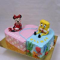 Minnie Mouse and Sponge Bob