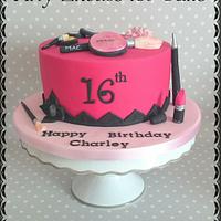 hot pink makeup cake