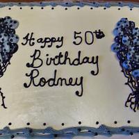 Balloons 50th birthday cake BC