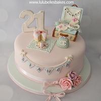 21st Travel themed birthday cake