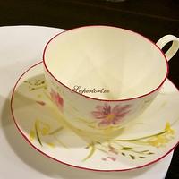 Tea cup and cream jug, hand painted cake