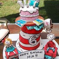 The Cat in the Hat Birthday tower cake