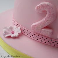 Pink 21st nail queen cake