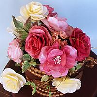 chocolate cake with flowers 