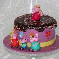 Peppa pig with family