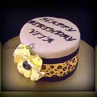 Floral and Leopard Print Cake