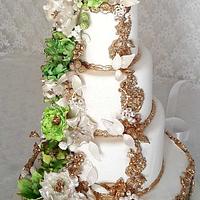  Floral engagement cake