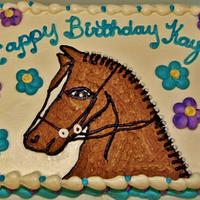 Horse birthday cake buttercream