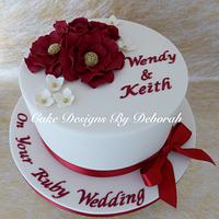 Ruby wedding anniversary cake 