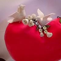 Valentine heart cake