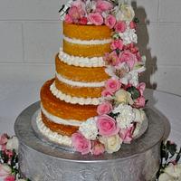 Naked cake with buttercream icing