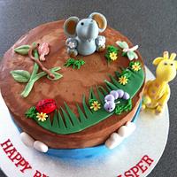 Jungle themed birthday cake.