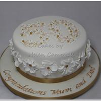 Golden Wedding Anniversay Cake