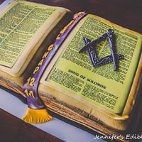 Open Bible Cake for Masonic Lodge Dinner