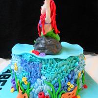 little mermaid ocean cake