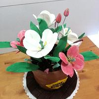 Flower Pot Cake 