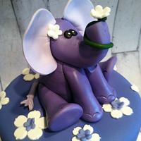 Purple ombre ruffle elephant cake