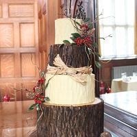 Autumn woodland wedding cake
