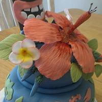 Hawaiian theme cake