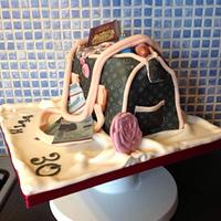 Louis Vuitton style bag cake