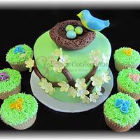 Birds Nest Baby Shower Cake