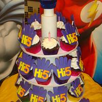 Hi-5 themed cupcake tower