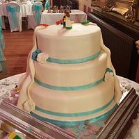 First half and half wedding cake 