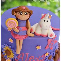 Alexa's Cowgirl and Unicorn Cake