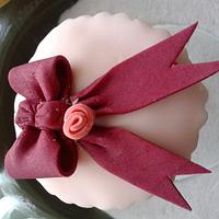 pink flower and bow