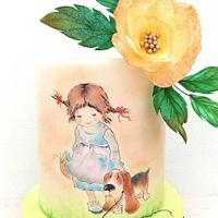 Hand painted little girl