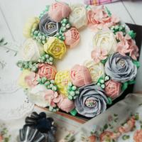 spring flower butter cream cake