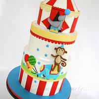 1st Birthday Circus Cake