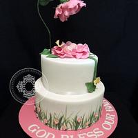 Pink Petals Babyshower Cake