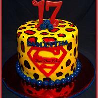 Superman Leopard Print Cake