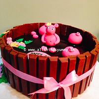 Pigs in the mud cake!