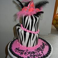 Topsy Turvy Zebra Cake