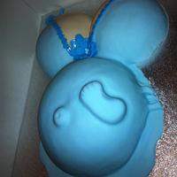 Baby bump cake with foot. x
