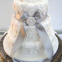 White Lace wedding cake