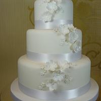 White Blossom Wedding Cake