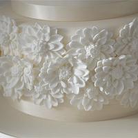 White flower wedding cake
