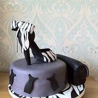 Zebra Print Shoe and fashion cake