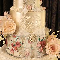White Birdcage Wedding Cake