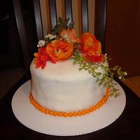 Fondant cake with flowers