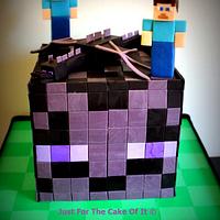 Minecraft Enderman & Ender Dragon - cake by Nicole - Just - CakesDecor