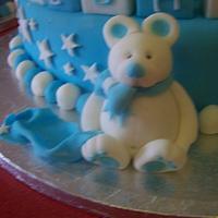 Booties and polar bear cake 